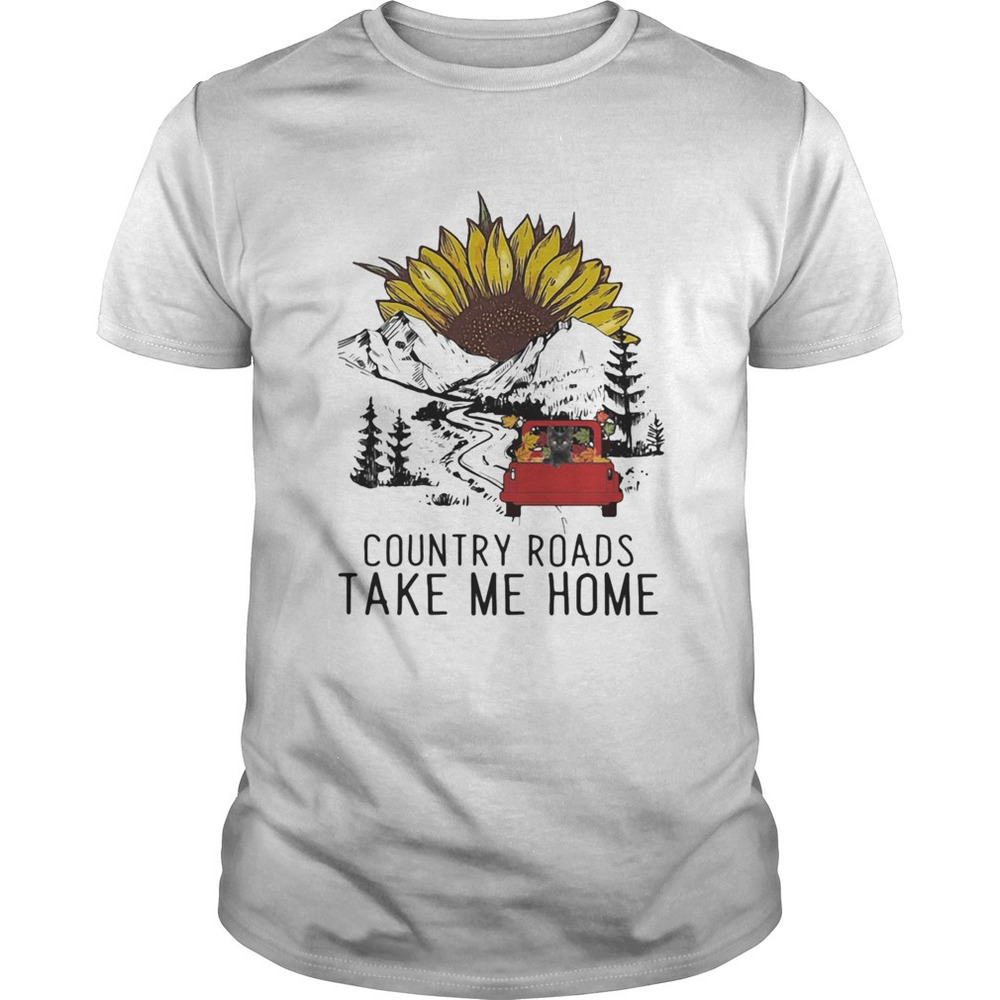 Country Roads Take Me Home Cat Truck Sunflower Shirt